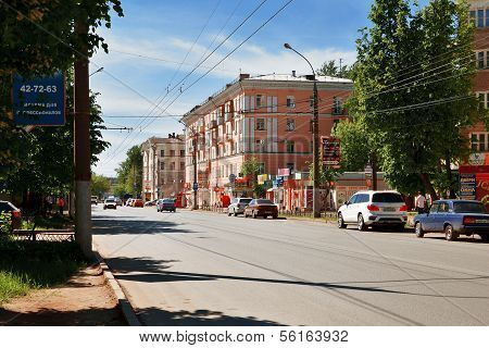 Street Gromoboya in Ivanovo, Russia