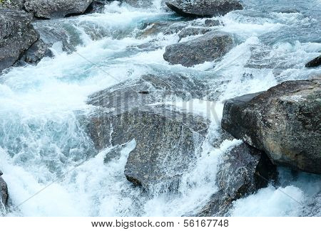 Mountain River Waterfalls. Nature Background.
