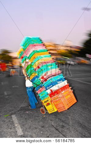 People Returning From Night Market