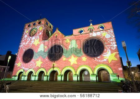 Lightshow On Church