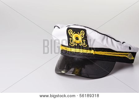 White Nautical Hat Isolated On White Background