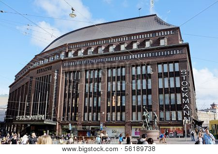 Helsinki, Finland - August 14:  The flagship Stockmann store in the centre of Helsinki. It is the largest department store in the Nordic countries.  August 14, 2011 in Helsinki, Finland