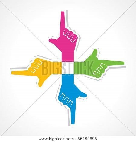 creative pointing hand sticker background