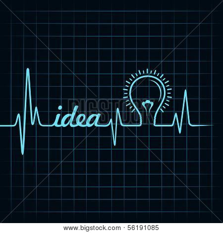 Herzschlag machen Idee Wort und GlÃ¼hbirne