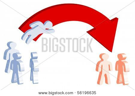 An illustrated scene showing lobbyism. Isolated on white background.