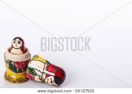 Russian Dolls Matryoshka Isolated On A White Background
