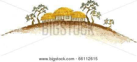 The view of thatched house 