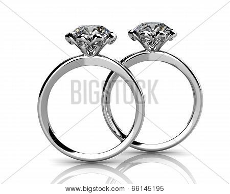 Jewellery ring on a white background (high resolution 3D image)