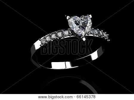 Jewellery ring on a white background (high resolution 3D image)