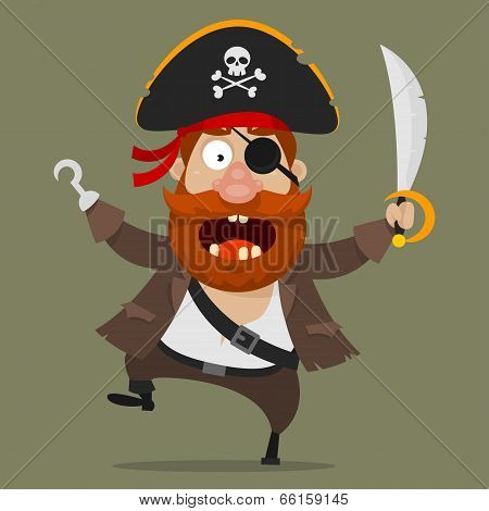 Angry pirate with sword