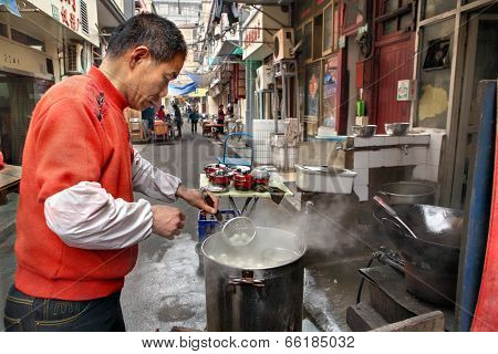 Street Food In Shanghai, Small Outdoor Eatery