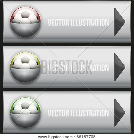 Metallic Dropdown sport menu. Vector illustration.