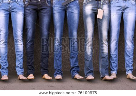 Mannequins dressed in jeans