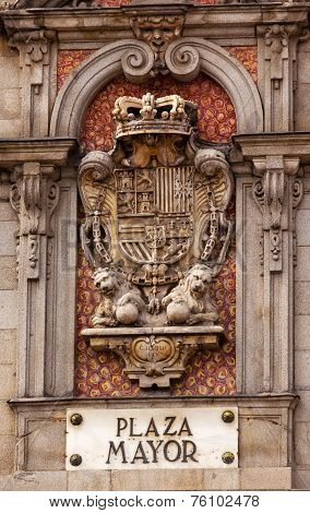 Plaza Mayor Royal Symbol Sign Madrid Spain