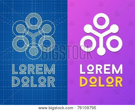 Geometric icon for business with scheme. Vector