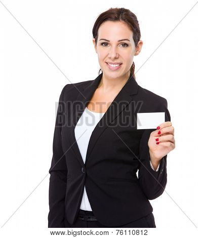 Businesswoman show with namecard