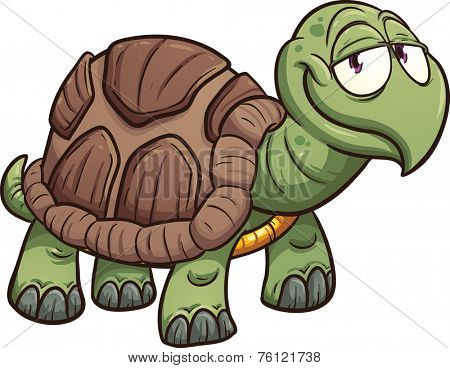 Cartoon turtle. Vector clip art illustration with simple gradients. All in a single layer.