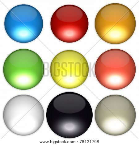 Colored balls arranged according to feng shui bagua diagram