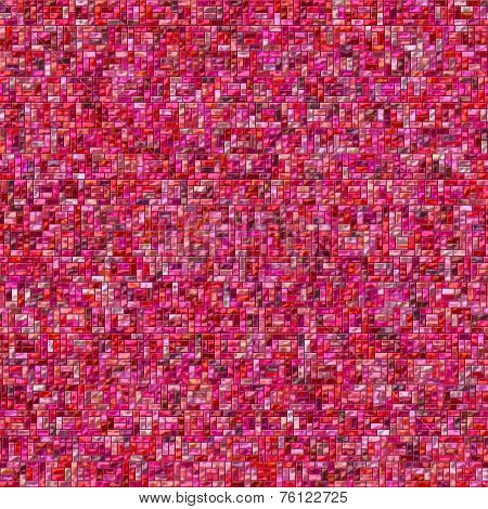 Red mosaic pattern of small paving tiles