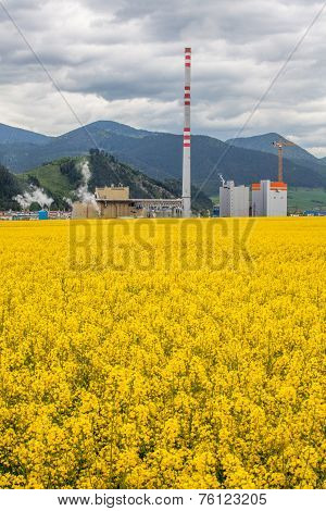 Factory Mondi In Town Ruzomberok, Slovakia