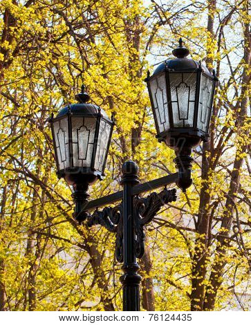 Duble Black Street Lamp Black Old-style