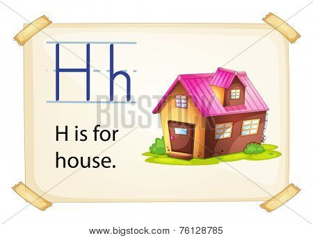 A letter H for house on a white background 