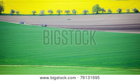 Tractor on field