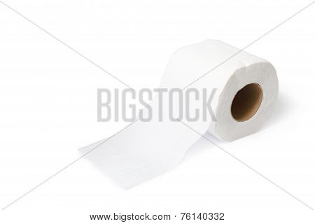 Toilet Paper Isolated On White Background