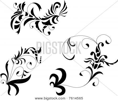 Ornaments Imitation barocken Freihandzeichnung.