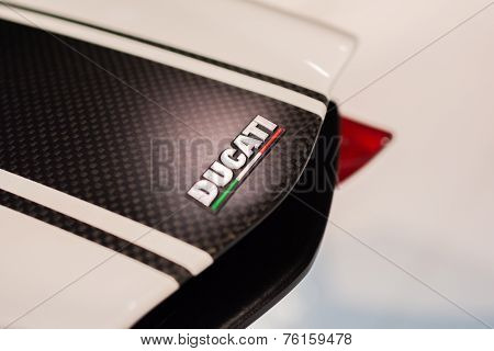 Close-up Of Ducati Logo Motorcycle