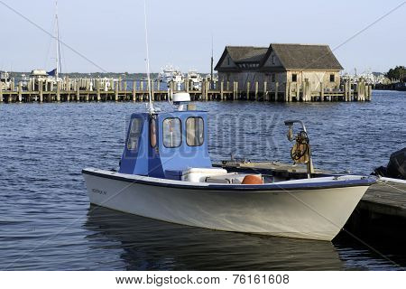 Fishing Boat In Bay Harbor Marina Montauk New York Usa The Hamptons