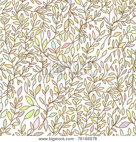 Brunch Nature Hand Drawn Seamless Pattern  Pastel