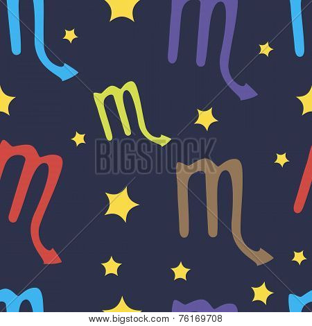 Scorpius zodiac sign seamless texture