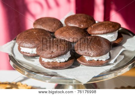 Whoopie Pies In Window Of A Maine Bakery