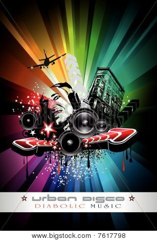Olorful Discoteque Flyer Hintergrund