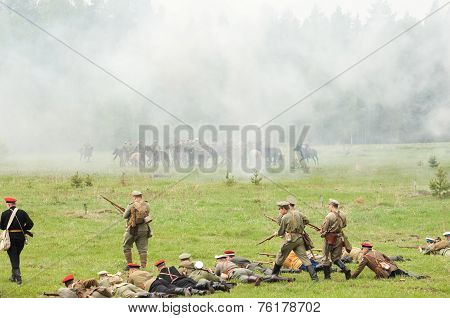 Hiking Squad Lying On Grass And Shoot