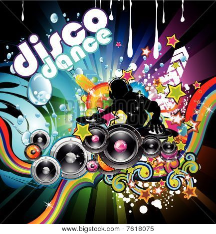 Fondo colorido Discoteque Flyer