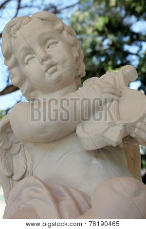 VEPRIC, CROATIA - JUNE 07: Angel musician, Shrine of Our Lady of Lourdes in Vepric, Croatia, on June 07, 2012.