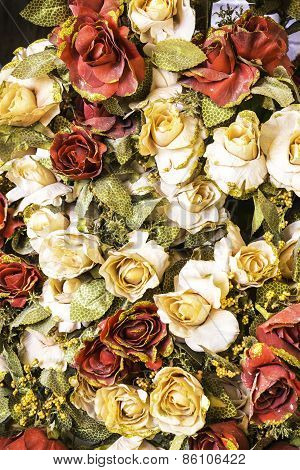 Artifical Rose Flowers  Background