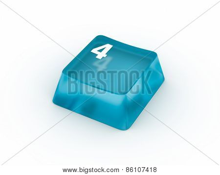 Keyboard button with number FOUR