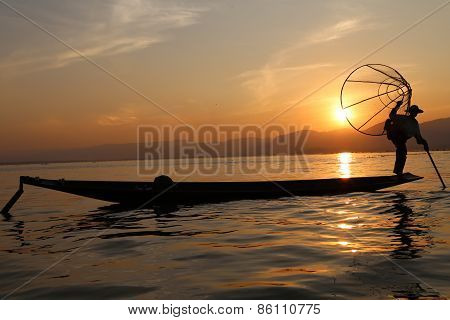 Traditional fisherman, Burma