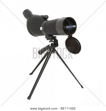 Birdwatching monocular or spotting scope on a tripod