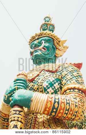 Side view of green giant