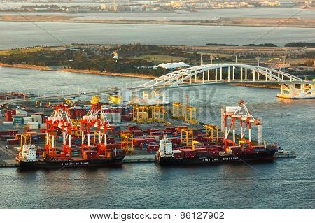 Osaka Bay - an Industrial District in Osaka City, Japan