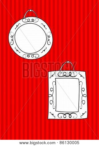 Hand drawn vector decorative frames set