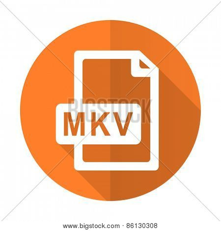 mkv file orange flat icon 