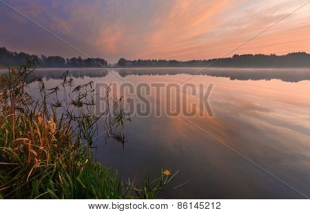 Beautiful Lake Sunrise Landscape