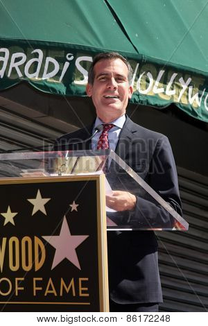 LOS ANGELES - MAR 24:  Eric Garcetti at the Will Ferrell Hollywood Walk of Fame Star Ceremony at the Hollywood Boulevard on March 24, 2015 in Los Angeles, CA