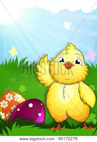 Little Chicken And Easter Eggs