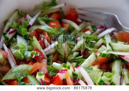 Vegetable Salad In White Bowl